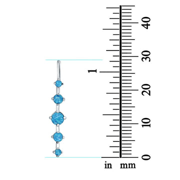 Charm Pendant Lab Created Blue Opal 925 Sterling Silver